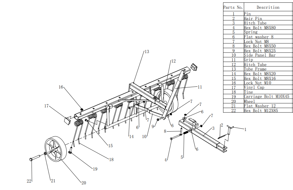 Lindegården rive 110cm havetraktor rive ATV rive - Manual